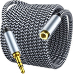 3.5mm Headphone Extension Cable 6ft, Nylon Braided Aux Cord Extender for Smartphones, Tablets, Media Players (No Mic Support)
