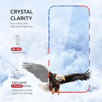 Screen Protector for iPhone 16e/14/13Pro/13-2 Pack (USA Flag Design and Black) - 9H Hardness, Oleophobic Coating, Easy Installation - Tempered Glass Screen Protector for iPhone 14