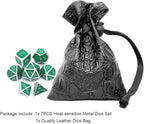 Haxtec Color Shifting Metal DND Dice Set Temperature Sensitive Polyhedral D&D Dices Compatible with Dungeons and Dragons RPG-Silver Black Green Shift