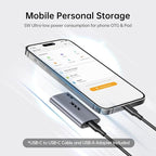 SSK 1TB SSD External Hard Drive, Portable SSD Up to 550MB/s Fast Solid State Drives, External Drive USB 3.2 Gen2 for iPhone 15/Pro, Windows, Mac, Android with LED Light, Trim, Smart Supported