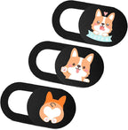 Laptop Camera Cover Slide 3 Pack Ultra Thin Slide Computer Webcam Covers for Echo Show, iPhone, iPad, Tablet, Chromebook, PC - Pug