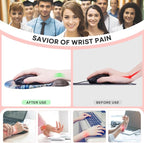 JIKIOU Mouse Pad, 2 Pack Ergonomic Mouse Pads with Comfortable Gel Wrist Rest Support and Smooth Cloth, Non-Slip PU Base for Easy Typing Pain Relief Durable and Easy to Clean Small Beach