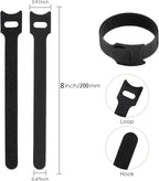 150PCS 8 Inch Cable Ties Reusable Multi-Purpose Wire Ties Cord Organizer Adjustable Cable Management 5 Colors