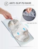 Ergonomic Mouse Pad Wrist Support, Comfortable Mouse Pad Wrist Rest, Relieve Wrist Pain Gel Mouse pad, Non-Slip Rubber Base Mousepad for Laptop, Computer(White Marble)