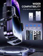 Suction Cup Car Phone Mount for Windshield/Dashboard, Hand Free Mobile Phone Holder for Car, Universal Cell Phone Holder Stand for iPhone 15 14 13 12 Pro Max Samsung Android 【Thick Case Friendly】
