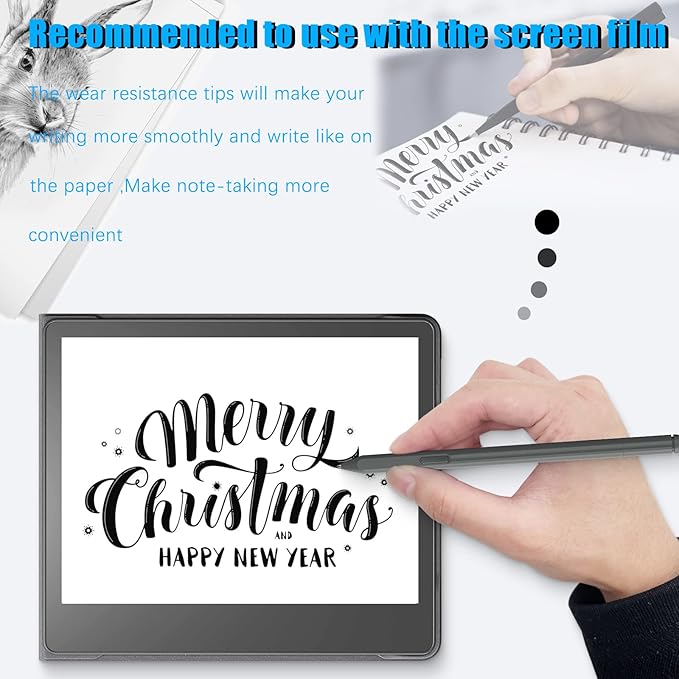 No Wore Out Titanium Alloy Replacement Fine Tips fit for Kindle Scribe Basic and Premium Pens Digital Pen, Smooth Ballpoint Note Taking Backup Nibs,2 Pcs,Gray