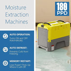 ALORAIR 180 PPD Commercial Dehumidifier with Pump Drain Hose, LGR Dehumidifiers for Basement Warehouse & Job Sites, Crawl Space Dehumidifier for Water Damage Restore, 5-Year-Limited Warranty, Yellow
