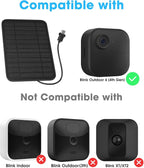 5W Solar Panel for Blink Camera Outdoor, Solar Panel Charger Compatible with Blink Outdoor 4 (4th Gen) Camera, Solar Panel w/Battery for Blink Camera, 9.8ft Cable Rubber Plug IP65 Waterproof, 2 Pack