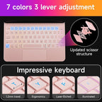HOU Keyboard Case for iPad Air 11 inch 2025 (M3)/2024 (M2)&iPad Pro 11 Inch(4th/3rd/2nd/1st) Gen 2022,iPad Air 5th&4th Generation Case with Keyboard,Magic-Stand, Multi-Touch Trackpad,Backlight,Pink