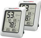 ThermoPro TP50 2 Pieces Digital Hygrometer Indoor Thermometer Room Thermometer and Humidity Gauge with Temperature Humidity Monitor