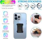 Universal Phone Grip for Smartphones - Phone Holder for Hand for Back of Phone - Wireless Charging Compatible (Black Blue) - 2Pack