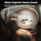Wireless Headset, Bluetooth Headset with Microphone, AI Noise Canceling Mic & USB Dongle, 45 Hrs Working Time V5.3 Wireless Headphones with Mic Mute for PC/Laptop/Office/Call Center/Zoom/Home