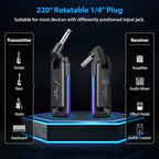 LEKATO Wireless Guitar System UHF Wireless Guitar Transmitter Receiver Rechargeable Audio Wireless Guitar Transmitter and Receiver with 70 Channels Wireless for Guitar Bass Electric Instruments (Blue)
