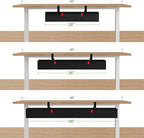 KEEGH Extra Large 48" Under Desk Cable Management Tray - Under Desk Cord Management - Clamp/Screw Mount - Support Upto 70lbs - Fabric Wire Management - Cable Raceways Tray Cord Hiders for Office/Home