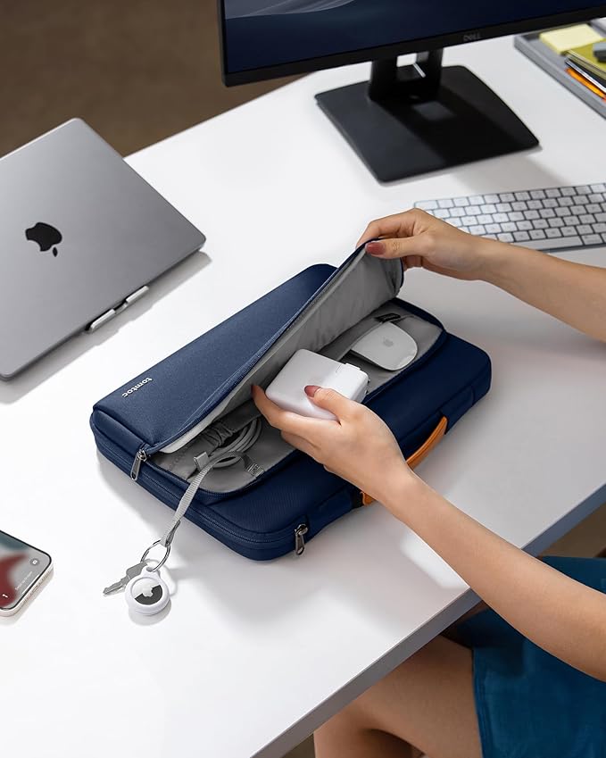 tomtoc 360 Protective Laptop Carrying Case compatible with 14-inch MacBook Pro M4/M3/M2/M1 Pro/Max 2024-2021, 12.9-13 Inch iPad Pro/Air, Water-Resistant MacBook Accessory Bag Sleeve