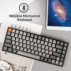 Keychron K2 75% Layout Bluetooth Wireless Mechanical Keyboard K Pro Brown Switch/White LED Backlit/USB C/Anti Ghosting/N-Key Rollover, 84 Keys Gaming Keyboard for Mac Windows-Version 2