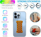 Phone Grip Holder for Hand, Universal Finger Strap Phone Holder, Finger Selfie Grip Compatible with Most Smartphones (Black Polka Dots) -2Pack