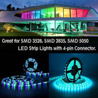 SUPERNIGHT RGB Light Strip Remote Controller, RF Remote of 2-in-1 4 Pin Dimming, Brightness Flash Mode Dimmer for SMD 5050 2835 3528 LED Strip Lights (RF- 2 Ports)