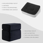 Ganondorf Foot Rest for Under Desk at Work Adjustable Foot Rest Under Desk Ergonomic Foot Stools for Under Office Desk Leg Pillow for Underdesk Footrest with Washable Cover, Black