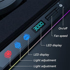 ICE COOREL Gaming Laptop Cooling Pad with Powerful Turbofan, Laptop Fan Cooling Pad for Laptop 15-21 Inches, RGB Laptop Cooler Stand with 8 Height Adjustable, Infinitely Variable Speed, LCD Screen