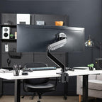 VIVO Premium Aluminum Heavy Duty Monitor Arm with 3.0 USB Ports, Fits Ultrawide Monitors up to 49 inches and 33 lbs, Single Desk Mount Stand, Pneumatic Height, Max VESA 100x100, Black, STAND-V101G1U
