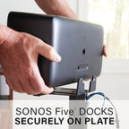 Sanus Wireless Speaker Stand for Sonos Five and Sonos Play:5 - Audio Enhancing Design for Vertical & Horizontal Audio with Built-in Cable Management & Premium Alloy Materials - OSS52 (Black)