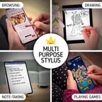 The Friendly Swede Mesh Tip Stylus Pen for Touchscreen — 3-Pack Micro-Knit Capacitive Stylus Pen for iPad & iPhone with 3 Replaceable Fiber Tips, Elastic Lanyards & Screen Cleaning Cloth