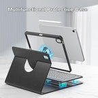YBING for iPad A16 Case with Keyboard 11th &10th Generation, 360 Rotation Magnetic Cover with 7-Color Backlit Wireless Detachable Keypad with Pencil Holder for iPad 11th 2025/10 Gen 10.9" 2022 (Black)