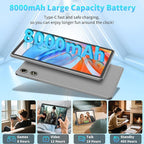 Android 15 Tablet 10 Inch, 26GB RAM+256GB ROM/2TB Expandable Tablet, 2 in 1 Tablets with Keyboard Case Mouse Stylus, 2.0GHz Octa-core CPU, IPS HD Screen, 5G WiFi BT 5.0, 8000mAh Battery (Silver)