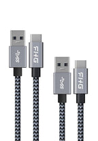FHG 3.3FT USB 3.0 to USB C Cable 2Pack, High-Speed Transfer of 1GB in 2sec, 3A Fast Charging from 20% to 80% in 35mins, Sturdy Nylon Braided USB Data Cable, Compatible for iPhone 15/Galaxy/Mac/Win
