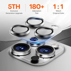 Camera Lens Protector for iPhone 16 Pro Max/16 Pro/15 Pro Max/15 Pro/14 Pro Max/14 Pro, Aluminum Alloy Sapphire Glass Camera Screen Cover, Case Friendly- White Titanium