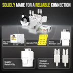 AMPCOM CAT6 RJ45 Keystone Jack - Reusable UTP Ethernet Wall Jack with Adjustable Ratchet Lock Design, No Tool and Zip Tie Required - 50u Gold Plated - White (2-Pack)