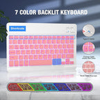 BLUTLOTUS Keyboard Case for iPad 10th Generation 2022 10.9 inch,360° Rotatable Keyboard Case with Pencil Holder, 7 Color Backlit Detachable Bluetooth Keyboard,Smart Folio Tablet Cover (Rose Gold)