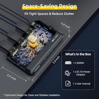 8K HDMI Splitter 1x2 – 1 in 2 Out, 8K@60Hz, 4K@240Hz (DSC), HDCP 2.3, 48Gbps, EDID, Auto Downscaling, Duplicate/Mirror Screens, Compatible with Dual Monitors, TV, PS5, Amplifier