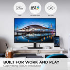 ViewSonic VA3209M 32 Inch IPS Full HD 1080p Monitor with Thin Bezels, 75Hz, Eye Care, HDMI, VGA Inputs for Home and Office