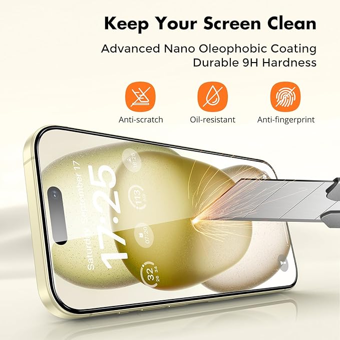 UNBREAKcable 2-Pack Screen Protector for iPhone 16, Double Shatterproof Tempered Glass [Easy Installation Frame] [9H Hardness] [99.99% HD Clear] [Case Friendly] for iPhone 6.1 inch