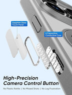 MAGIC JOHN 360° Rotatable Magnetic Invisible Stand for iPhone 16 Pro Case [Camera Control Button] [Compatible with MagSafe] 16FT Shockproof for iPhone 16 Pro Case with Kickstand, Gray