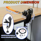 Arm Wrestling Pulley System with Adjustable 1.5m Steel Cable, Dual Aluminum Pulleys, 220lb Capacity, Table Clamp and Loading Pin for 1” & 2” Weight Plates, Wrist Strength Training Equipment