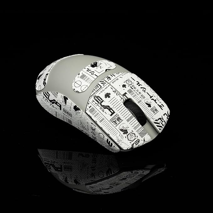 Grip Tape for Lamzu Atlantis Maya - Anti-Slip,Enhanced Control, Sweat Resistance,Improves FPS Gaming Grip & Mouse Protection [Pre-Cut] Printsteam Black White 0.5mm
