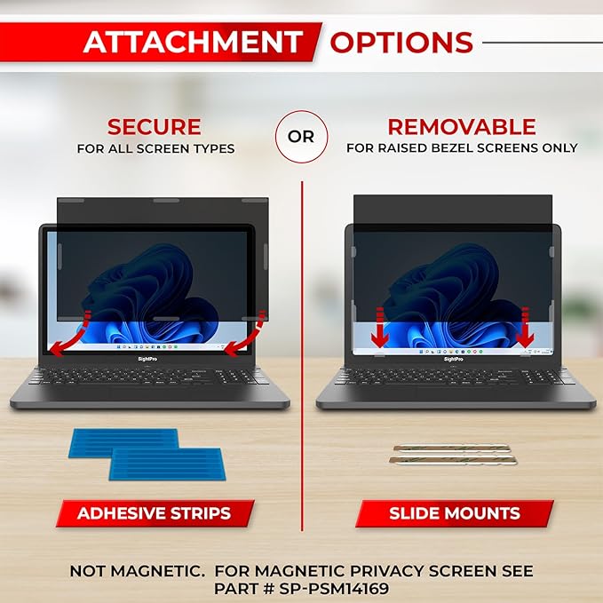 14 Inch 16:9 Laptop Privacy Screen Filter - Privacy Shield and Anti-Glare Protector