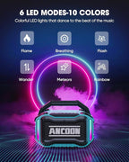 Speakers Bluetooth Wireless: 80W(Peak) Loud Speaker with Bass, 20H Playtime, IPX6 Waterproof, Large Jobsite Speakers for Work, Outdoor, Workshop, Garage, Portable Speaker with TWS (Sky Blue)