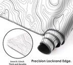 Gaming Mouse Mat Forest Background Pattern XXL XL Large Mouse Mat Long Extended Mouse Pad Desk Mat Non-Slip Rubber Mice Pads Stitched Edges Thin Pad (Topographic Map White)