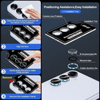 for Samsung Galaxy S25 Plus Camera Lens Protector, Individual Metal Ring Tempered Glass Lens Cover, [Strong Adsorption] Scratch Resistant Ultra-Thin HD Clear Lens Cover, 1 Set-Blue Ring