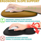 Hokafenle Ergonomic Mouse Pad Wrist Support with Stepped-Wedge Design, Wrist Rest Pain Relief Mousepad Filled with Memory Foam, Carpal Tunnel Mousepad for Wireless Mouse(12x8 inch,Goldenrod)