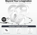 MIDOLA Bluetooth Headphones Over Ear 68H Playtime 6 EQ Wireless Headset with Microphone HiFi Stereo Foldable Lightweight Deep Bass for Travel Home Office Cellphone White