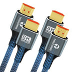 8K 4K HDMI Cable 10FT, High Speed Braided HDMI to HDMI 2.1 Cord Supports 8K@60Hz, 4K@120Hz 144Hz 48Gbps Compatible with Roku TV/PS5/HDTV/Blu-ray