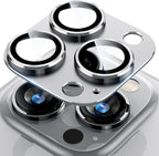 Uyiton for iPhone 14 Pro/iPhone 14 Pro Max Camera Lens Protector, [Drop Protection] 9H Tempered Glass Camera Cover Screen Metal Ring Case Friendly Scratch Resistant Easy to Install Silver
