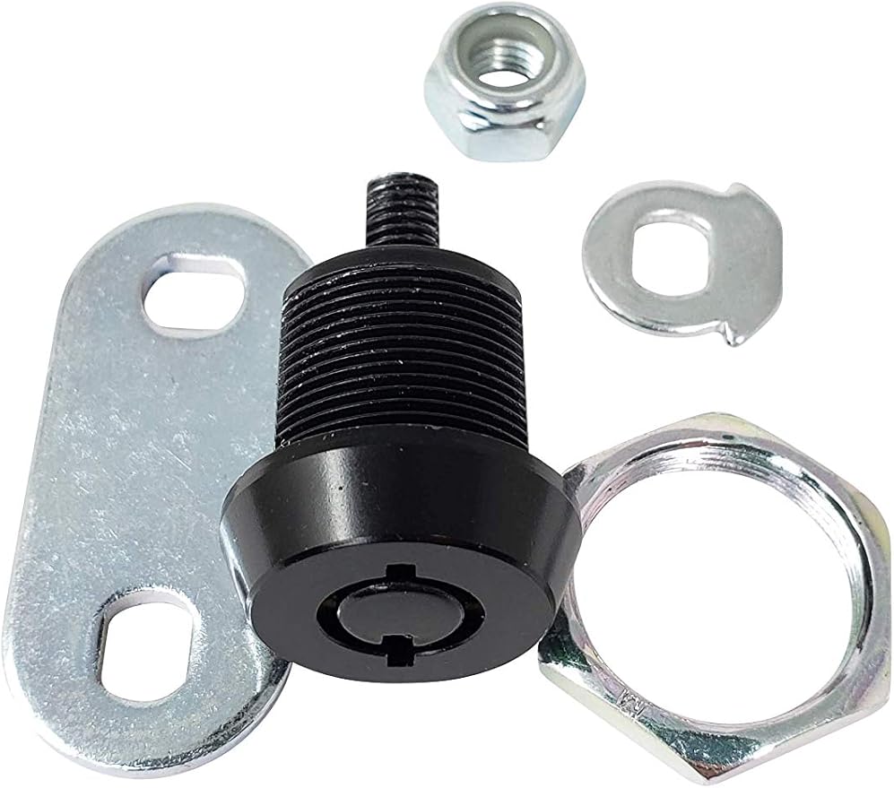 Admiral Locks Tubular Cam Lock, Keyed Alike Removable Key RV Compartment Storage Lock Cabinet Locks (Black Pack of. 10, 5/8" 180°)
