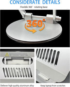 Laptop Stand for Desk, Adjustable Computer Stand with 360° Rotating Base, Ergonomic Laptop Riser for Collaborative Work, Foldable & Portable Laptop Stand, fits for All 10-16" Laptops