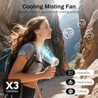 Misting Portable Handheld Fan, Powerful Turbo Motor, 6000mAh Rechargeable Battery, Personal Mini Fans with 4 Strong Wind, Cooling Gadgets for Travel, Camping, Beach, Outdoor, Gifts for Women Men-Ivory